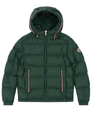 Merari hooded boy's down jacket with tricolour stripes MONCLER