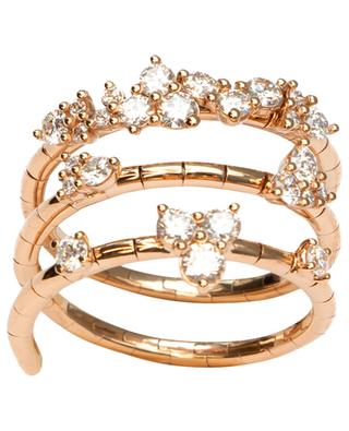 Articulée spiral ring in pink gold and diamonds GBYG