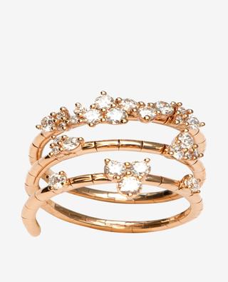 Articulée spiral ring in pink gold and diamonds GBYG