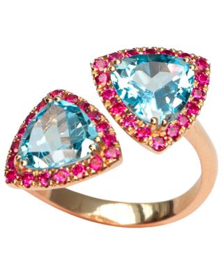 Toi & Moi pink gold ring with topaz and pink sapphire GBYG