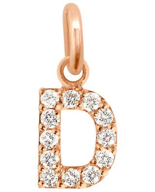 Lucky Letter D pink gold and diamond pendant GIGI CLOZEAU