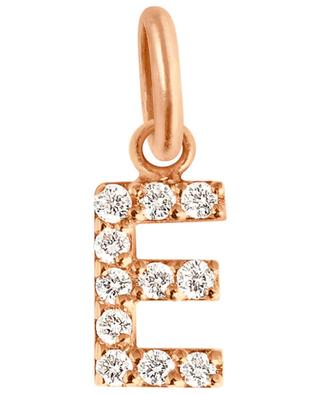 Lucky Letter E pink gold and diamond pendant GIGI CLOZEAU