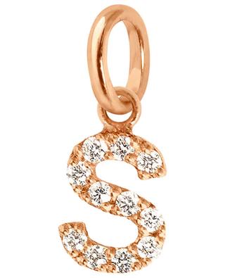 Lucky Letter S pink gold and diamond pendant GIGI CLOZEAU