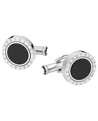 Stainless steel cufflinks with carbon intarsia MONTBLANC