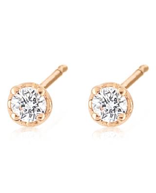 Mini Diamond Puce pink gold and diamonds stud earrings GINETTE NY